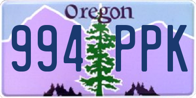 OR license plate 994PPK