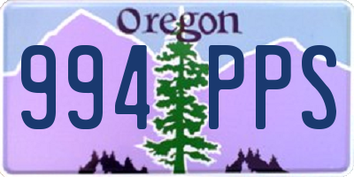 OR license plate 994PPS
