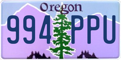 OR license plate 994PPU