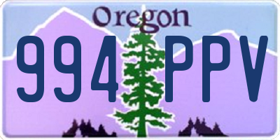 OR license plate 994PPV