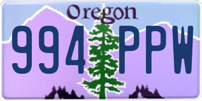 OR license plate 994PPW