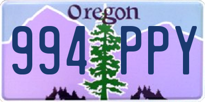 OR license plate 994PPY