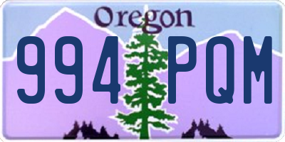 OR license plate 994PQM