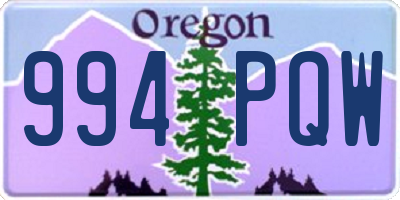 OR license plate 994PQW