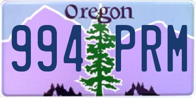 OR license plate 994PRM
