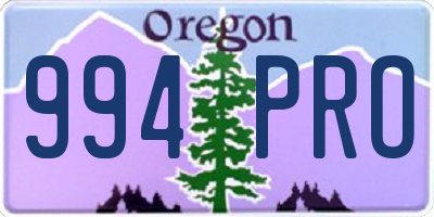 OR license plate 994PRO