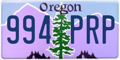 OR license plate 994PRP