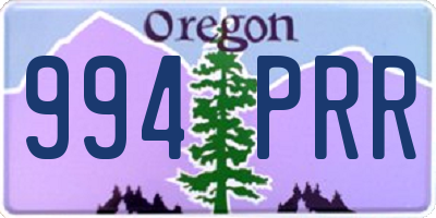 OR license plate 994PRR