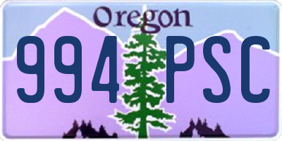 OR license plate 994PSC