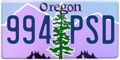 OR license plate 994PSD