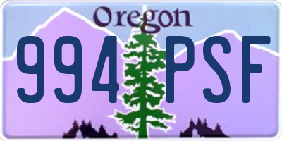 OR license plate 994PSF