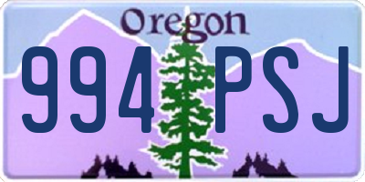 OR license plate 994PSJ