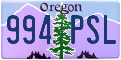 OR license plate 994PSL