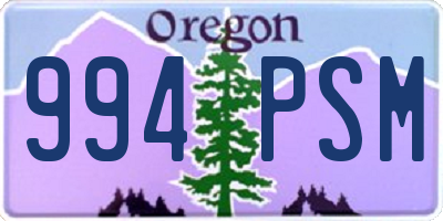 OR license plate 994PSM