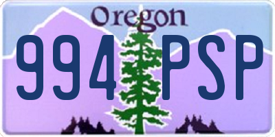 OR license plate 994PSP