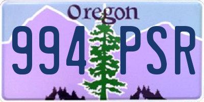 OR license plate 994PSR