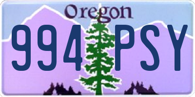 OR license plate 994PSY