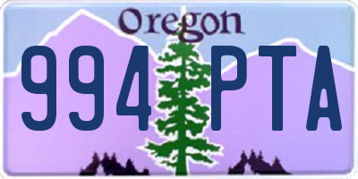 OR license plate 994PTA