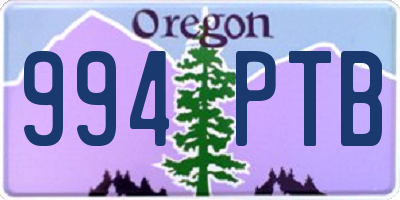 OR license plate 994PTB