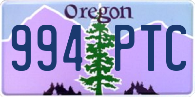 OR license plate 994PTC