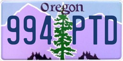 OR license plate 994PTD