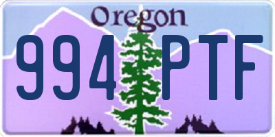 OR license plate 994PTF