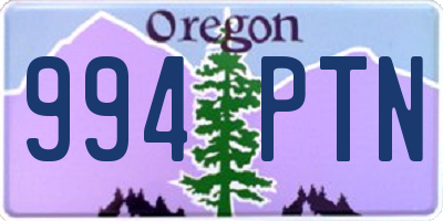 OR license plate 994PTN