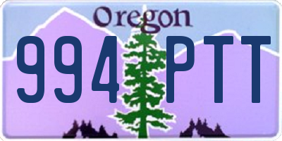 OR license plate 994PTT