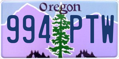 OR license plate 994PTW
