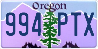 OR license plate 994PTX