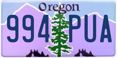 OR license plate 994PUA