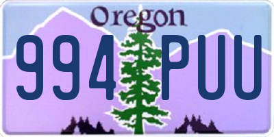 OR license plate 994PUU