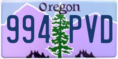 OR license plate 994PVD