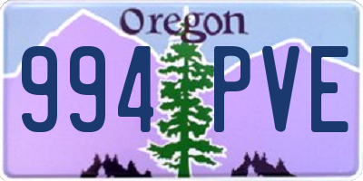 OR license plate 994PVE
