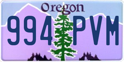 OR license plate 994PVM
