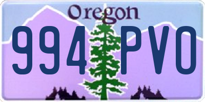 OR license plate 994PVO