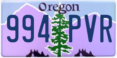 OR license plate 994PVR