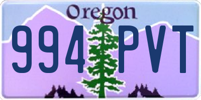 OR license plate 994PVT