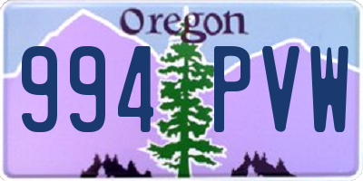 OR license plate 994PVW