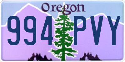 OR license plate 994PVY