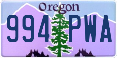 OR license plate 994PWA