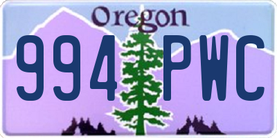 OR license plate 994PWC