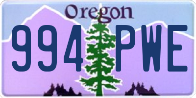 OR license plate 994PWE