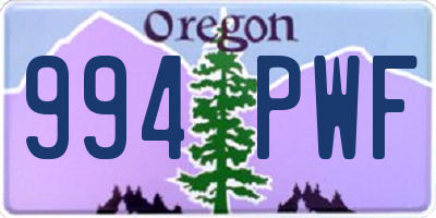 OR license plate 994PWF