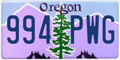 OR license plate 994PWG