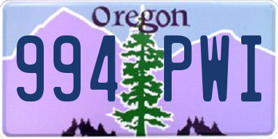 OR license plate 994PWI