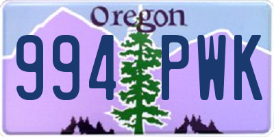 OR license plate 994PWK