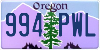 OR license plate 994PWL