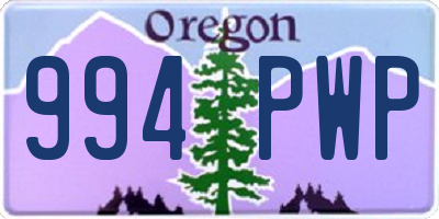 OR license plate 994PWP