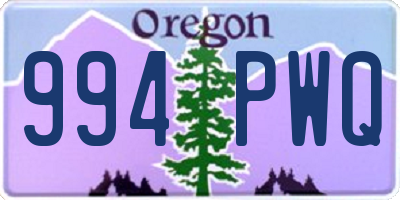 OR license plate 994PWQ